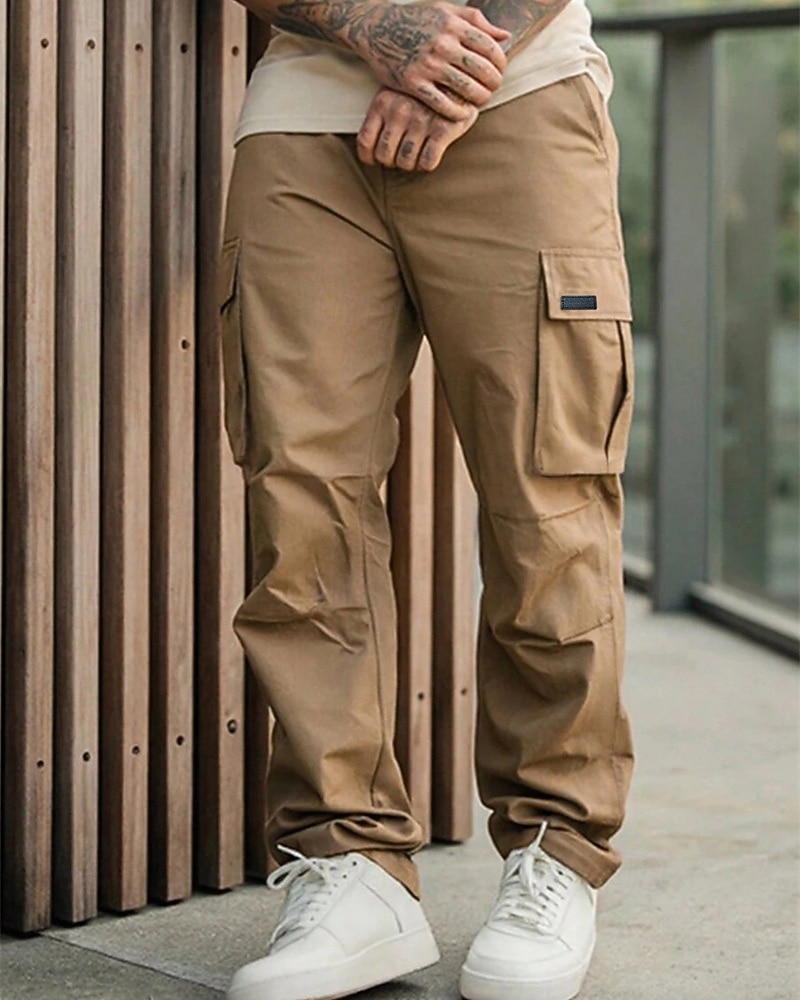 Per uomo Pantaloni Cargo Pantaloni Multi-tasche Tasca con Patta Semplice Indossabile All'aperto Quotidiano Campeggio & Escursionismo Moda Classico Nero Verde militare del 2025 a $22.99 –P2