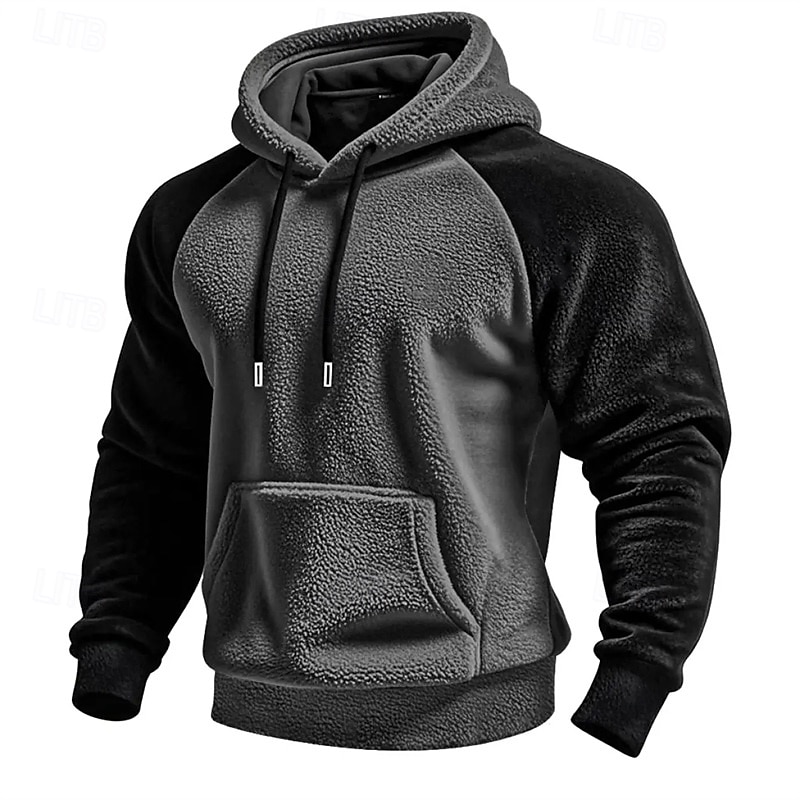 Per uomo Felpa con cappuccio Felpa con cappuccio in pile Verde militare Marrone Cachi Grigio Con Cappuccio Semplice Patchwork Blocco di colore Sport & Outdoor Casuale Quotidiano Streetwear Cool del 2025 a $23.99 –P4