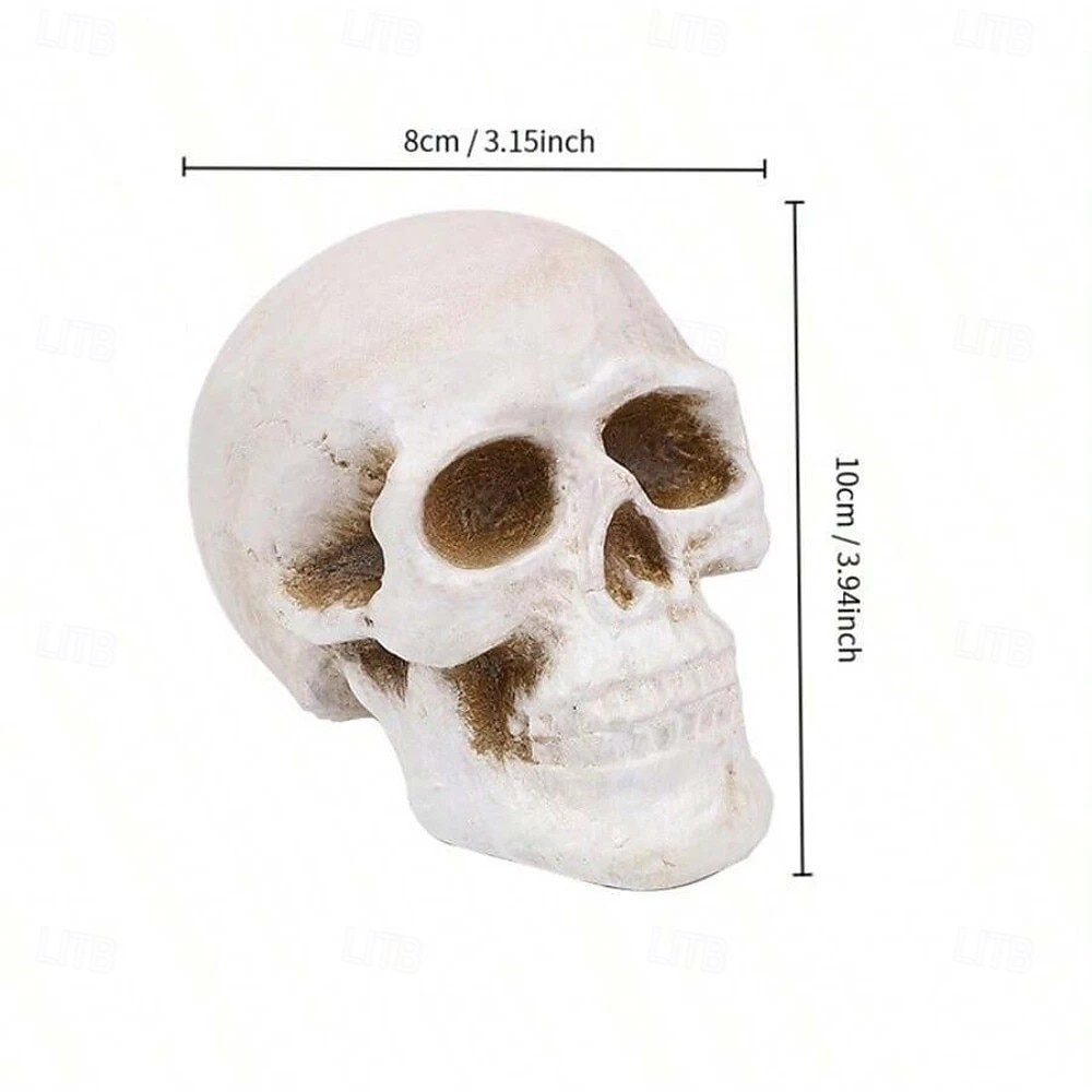 1 pezzo di braciere ignifugo in ceramica per Halloween, teschio, statuetta a forma di testa di scheletro in fiamme per camino o braciere, spaventoso accessorio per feste di Halloween e spaventosa del 2025 a $7.99 –P3