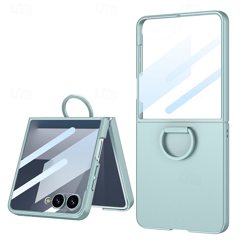 Phone Case For Samsung Galaxy Z Flip 7 Back Cover Full Body Protective Ring Buckle Shockproof Retro PC 2025 - $15.99 –P16