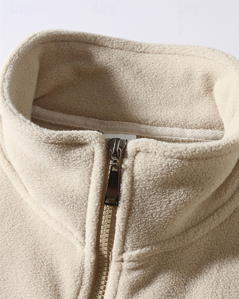 Per uomo Giacca Invernale Giacca in Pile Giacca Casual Vacanza Quotidiano Calore Termico Tasca Pile Autunno Inverno Semplice Moda Streetwear Collo alla coreana Regolare Nero Cachi Verde militare del 2025 a $27.99 –P3