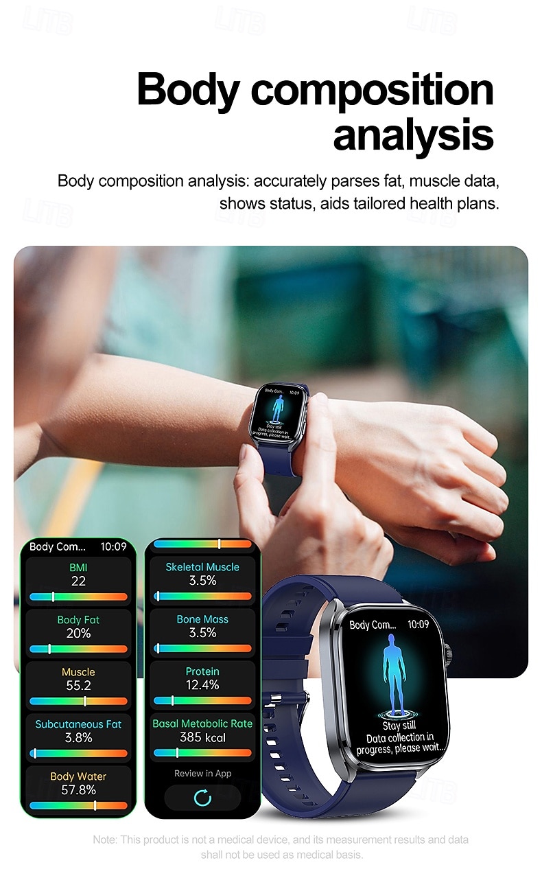 iMosi ET572 Relógio inteligente 2 polegada Relógio inteligente Bluetooth ECG + PPG Monitoramento de temperatura Podômetro Compatível com Android iOS Feminino Masculino Suspensão Longa Chamadas com de 2025 por $51.99 –P10