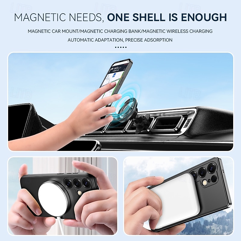Phone Case For Samsung Galaxy S26 Plus S26 Ultra S25 Ultra Plus S25 Edge Back Cover Magnetic Adsorption with Stand Holder Magnetic Support Wireless Charging Retro PC 2026 - $17.99 –P7