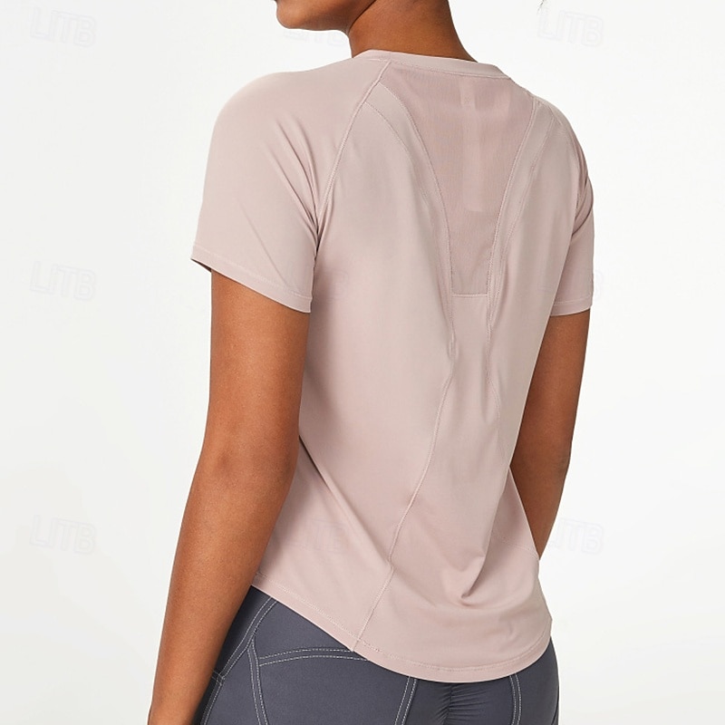 Dámské Jednobarevné Gymnastická košile Koşu Tişörtü Léto Jaro Podzim Síťka Krátký rukáv Oblečení na atletiku Rychleschnoucí Yumuşak Ter Emen Tělocvična Běh Cvičení Černá Světlá růžová Modrá sportovn 2026 - $64.99 –P17