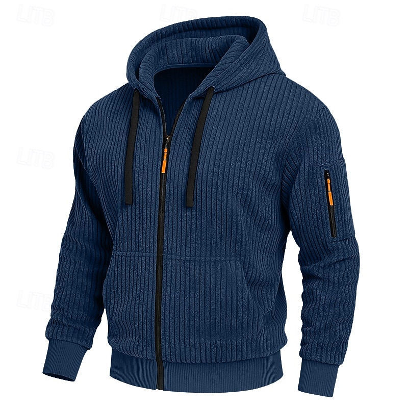 Per uomo Felpa con cappuccio Felpa con cappuccio a zip intera Velluto a coste Felpa con cappuccio tattica Nero Bianco Verde militare Rosso Borgogna Con Cappuccio Semplice Testurizzato Sport & Outdoor del 2025 a $23.99 –P3