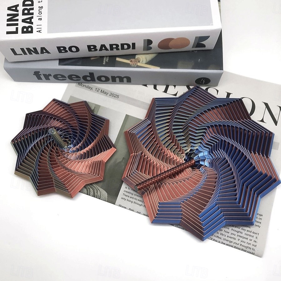 Расширьте сенсорную игрушку-звездочку для снятия стресса в форме шестиугольной звезды с ручкой, напечатанную на 3D-принтере, спиралевидный дизайн в виде сот для концентрации и снятия беспокойства. 2026 - $13.99 –P5