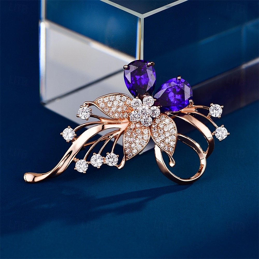 Brooches Classic Retro Floral Fashion Simple Brooch Jewelry Purple For Wedding Party Gift Engagement Prom Festival 2026 - $34.99 –P6