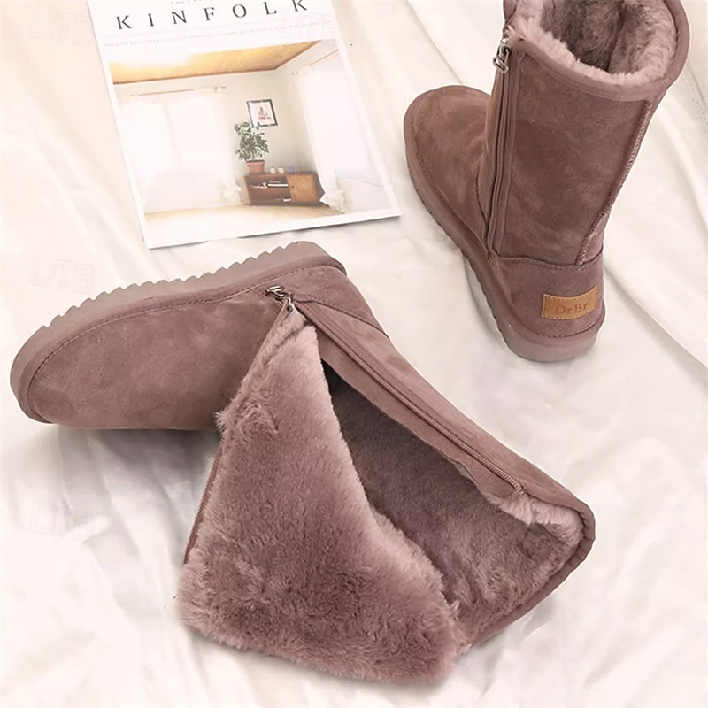 Damen-Winterstiefel mit halbhoher Schafthöhe und weichem Fleecefutter – warme und gemütliche Schneestiefel für den lässigen Winterlook 2026 - $59.99 –P2