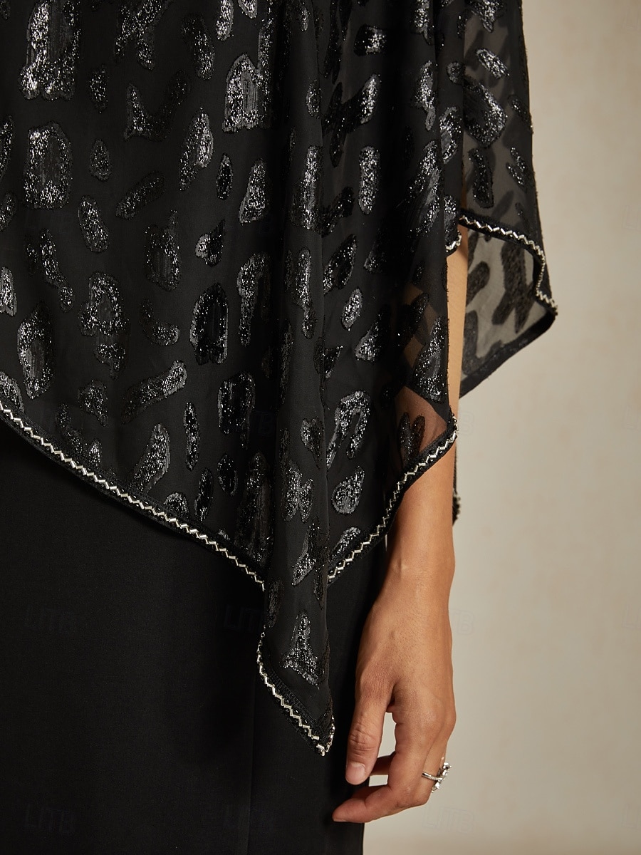 Femmes Robe Midi Robe fourreau Élégant Fête Robes semi-formelles Mariage Soirée robe demoiselle d honneur Coupe régulière Léopard Sans manches Col ras du cou Noir Printemps Automne Hiver de 2025 ? $99.99 –P4