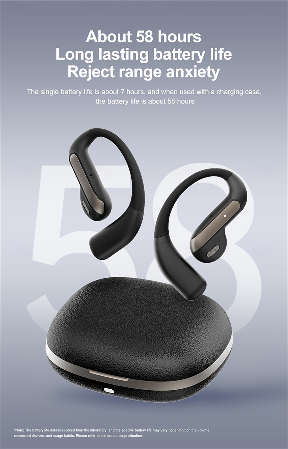 Cuffie con traduzione intelligente con intelligenza artificiale, cuffie sportive Bluetooth wireless di lunga durata, cuffie stereo con conduzione aerea semi-intraurale del 2025 a $23.99 –P13