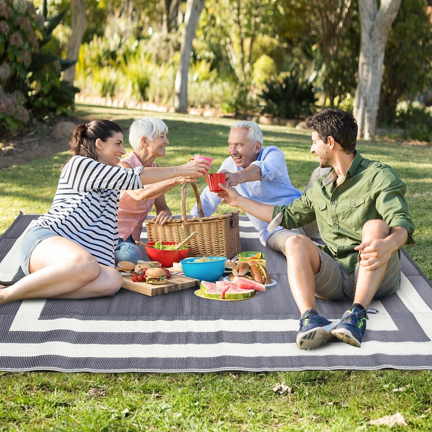 ulkomatto moderni kuvio ulkomatto, kestävä muovimatto terasseille, leirintäalueille, uima-altaiden reunoille &matkailuauto 2026 - $46.99 –P8