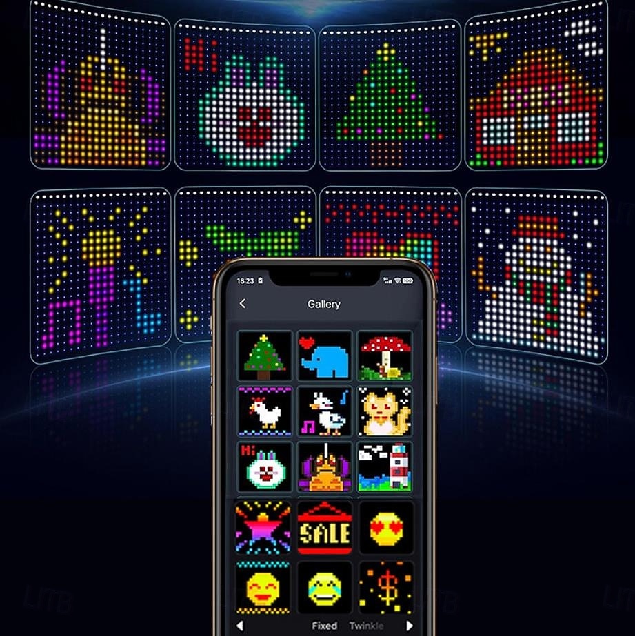 chytré LED záclonové světýlka, LED záclonové světýlka měnící barvu, dynamické DIY záclony s vílími řetězci do ložnice, pozadí, párty, interiéru, exteriéru (aplikace, dálkové ovládání) 2026 - $105.31 –P5