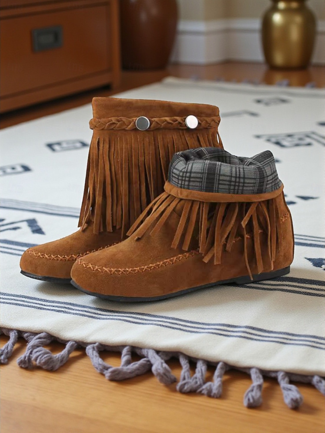 Women's Bohemian Fringe Moccasin Boots Soft Suede Flat Ankle Shoes with Retro Detailing for Casual Outfits and Everyday Wear 2026 - $54.99 –P2