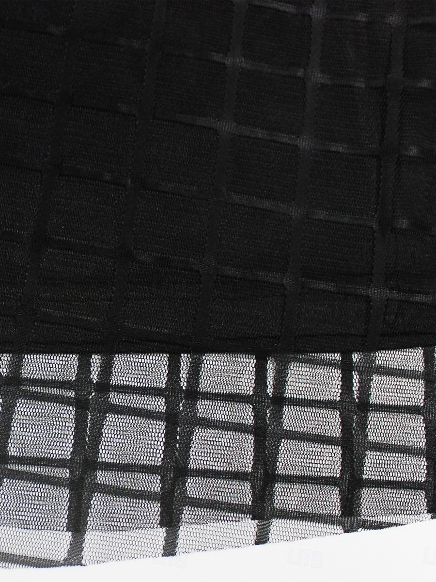 Dame الالتفاف A-linje Mote Fritid Midi Høy Midje Skjørt عادي Lomme Multi Layer Tyll Mikroelastisk Gate Daglig Svart Vår Polyester 2025 - $26.99 –P7