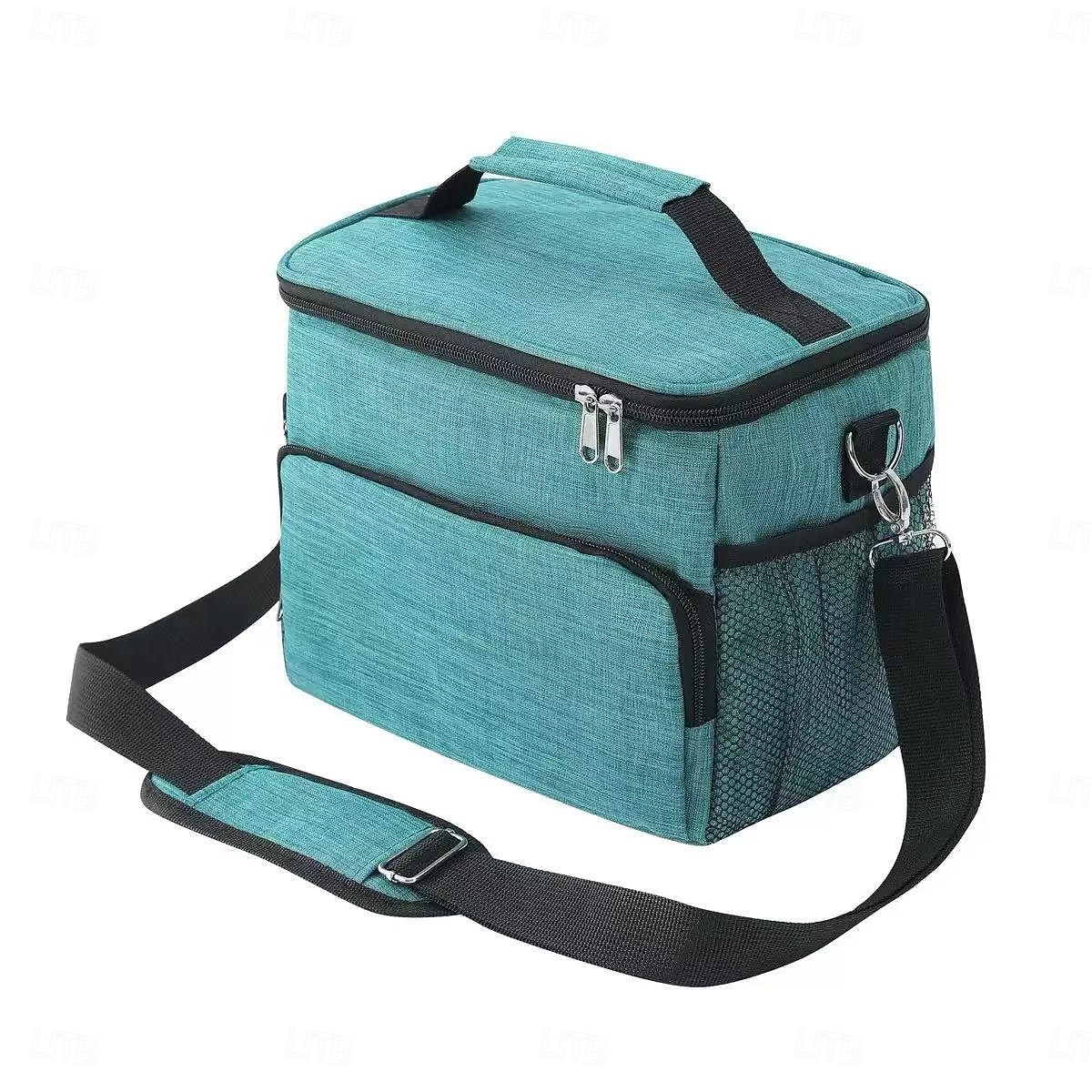 Bolsa térmica para almuerzo con correa ajustable: tela Oxford duradera, reutilizable y reutilizable para la oficina, la escuela y picnic. &Lonchera térmica negra resistente al desgarro para la playa, 2025 - $20.99 –P9