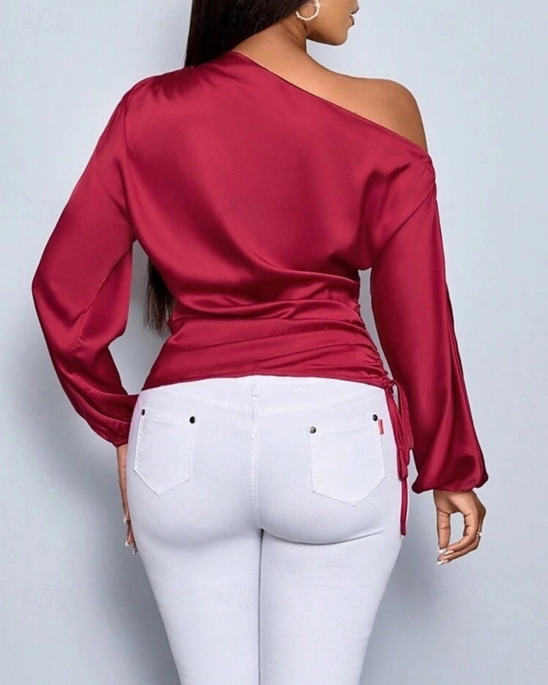 نسائي قميص أنيقة متأنق بقعة سهل أنيق كاجوال كم طويل جفاء قمصان عادية مناسب للبس اليومي مناسب للخارج غير المتماثلة أصفر وردي بلاشيهغ أحمر مشمشي الربيع الخريف 2025 - $23.99 –P6