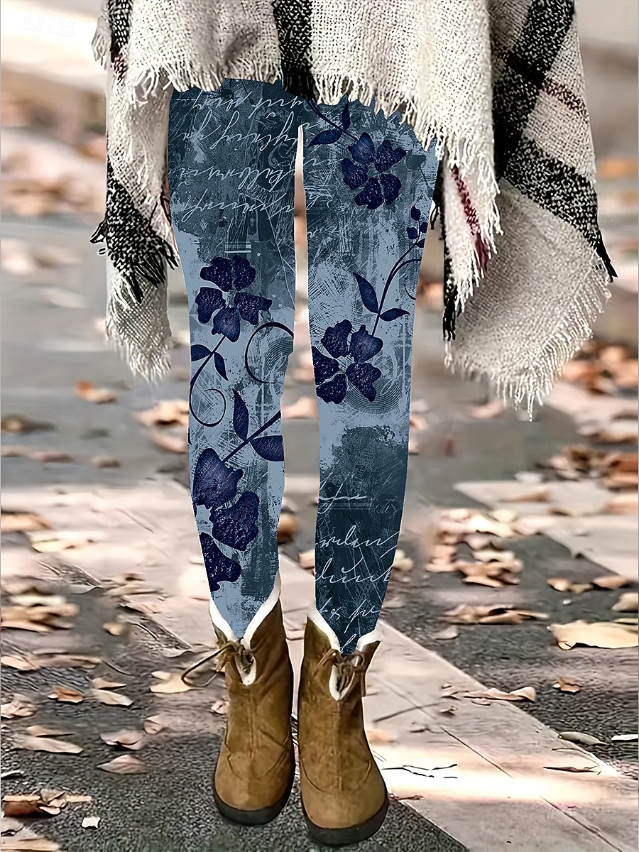 Dames broek Leggings Gezellige leggings Vakantie Vintage Streetwear Volledige lengte Natuurlijk Bloemig Grafisch Bloem Elastische taille Afdrukken Comfortabel Voor buiten Hoge Elasticiteit Buiten 2026 - $21.99 –P1