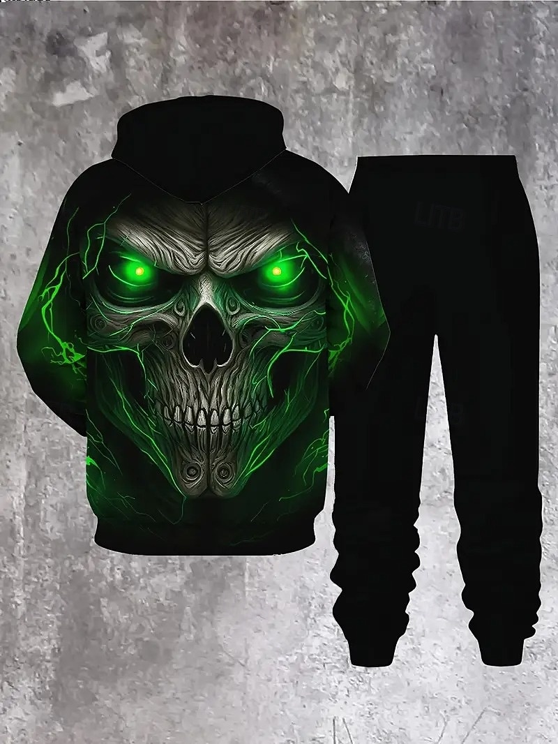 חג ליל כל הקדושים גולגולתשלד תלבושות קפוצ'ון אימונית אנימה 3D גרפי עבור לזוג בגדי ריקוד גברים בגדי ריקוד נשים מבוגרים האלווין (ליל כל הקדושים) קרנבל נשף מסכות הדפסת תלת מימד יום יומי\קז'ואל 2025 - $49.99 –P2