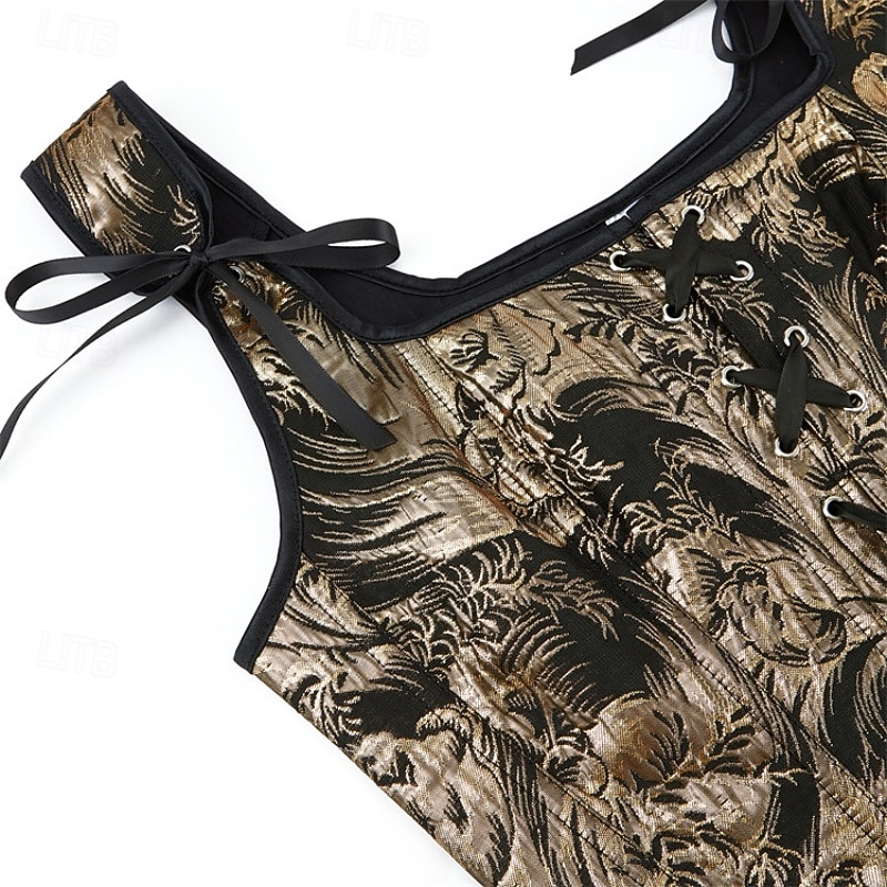 Dámské Stahovací korzet/stahovací prádlo Stahovací spodní prádlo Sexy korzet Sexy Sladký Květinový Slátanina Dovolená Párty ulice Bez rukávů Do U Zlatá černá Zlatá Jaro Podzim Na míru 2026 - $35.99 –P13