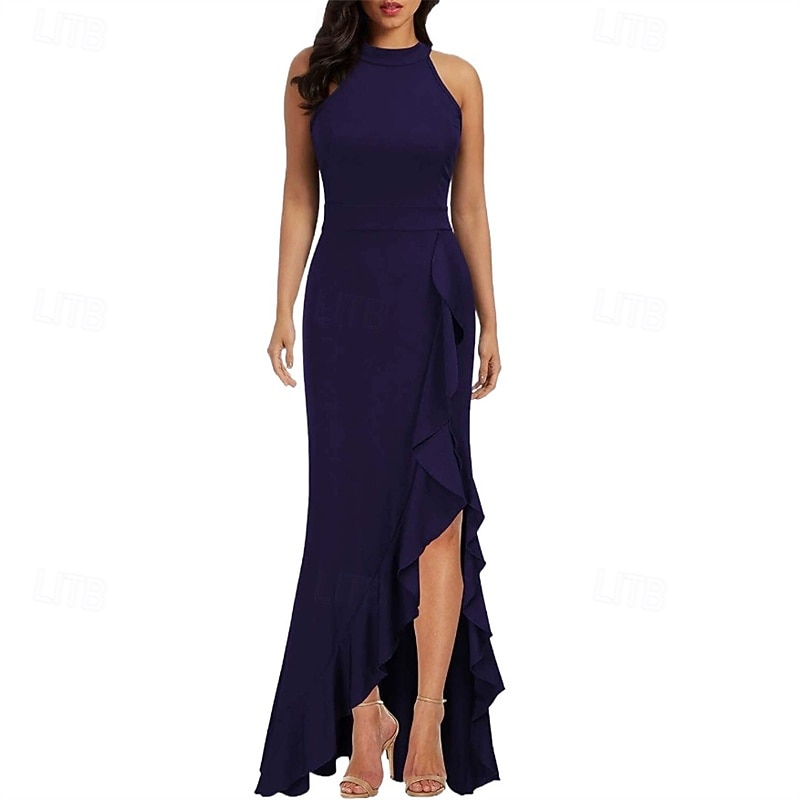 Damen Langes Kleid Maxikleid Partykleid Chiffon Chiffonkleid Elegant Mode Modern Outdoor Party Abendgesellschaft Normale Passform Einfach Ärmellos V Ausschnitt Schwarz Wein Rote Purpur Sommer 2025 - $31.99 –P5
