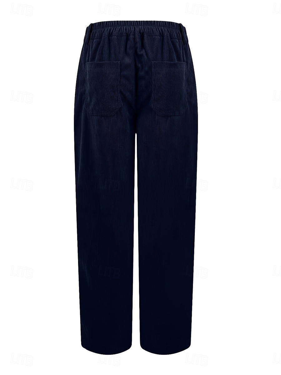 Per donna Chinos Dritto Moda Streetwear Casual Lunghezza intera Vita Alta Semplice Fascia Elastica Comodo Morbido Confortevole Inelastico All'aperto Streetwear Grigio scuro Nero Marrone Primavera del 2025 a $24.99 –P9