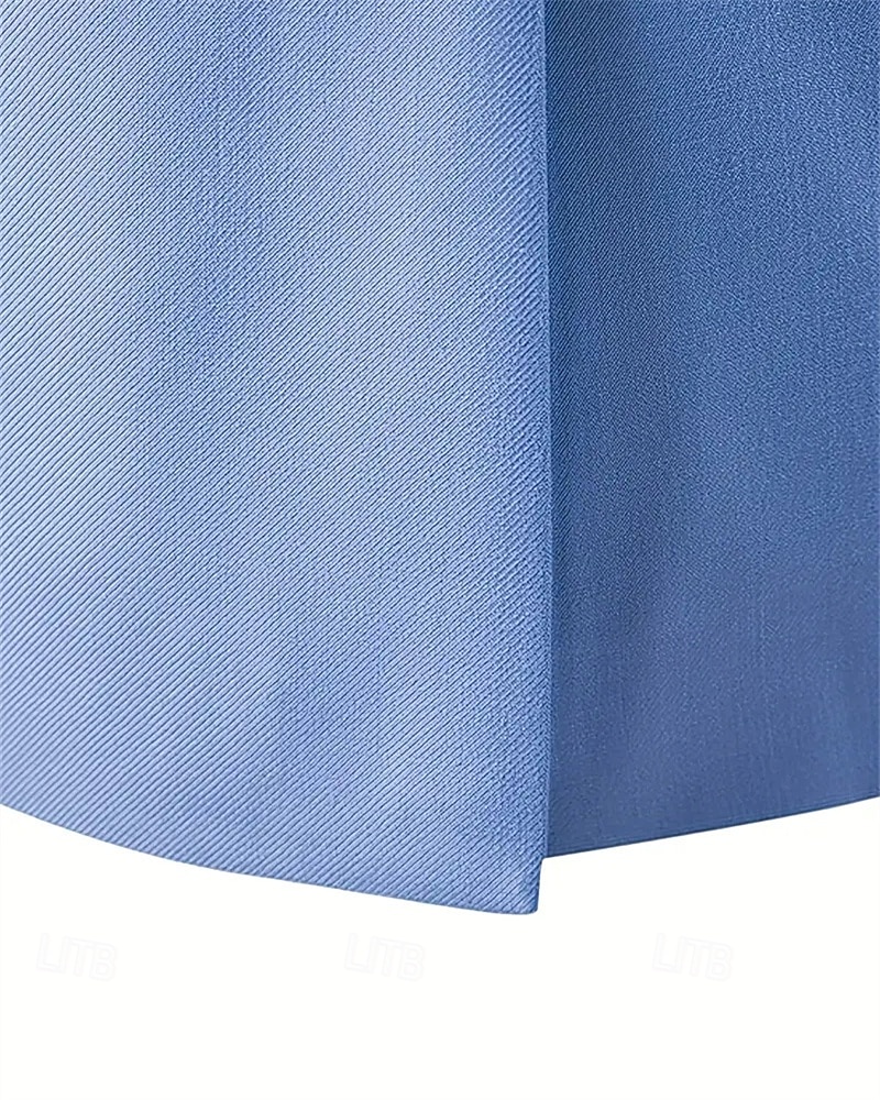 Herre Blazer Virksomhet Cocktailfest Bryllupsfest Mote Fritid Vår Høst Polyester عادي Lomme Knapper Bekvem Enkeltkneppet Blazer Svart Navyblå Himmelblå 2026 - $65.99 –P3