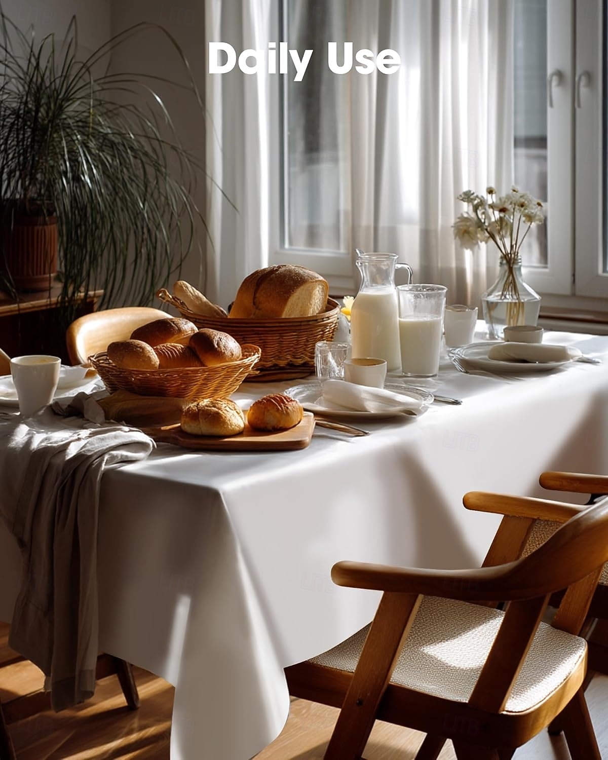 Paquete de 10 manteles desechables de plástico de 54 x 108 pulgadas para fiestas, picnics y bodas, decorativos, rectangulares, con cubierta de plástico blanca, a prueba de fugas. & robusto 2026 - $19.99 –P6