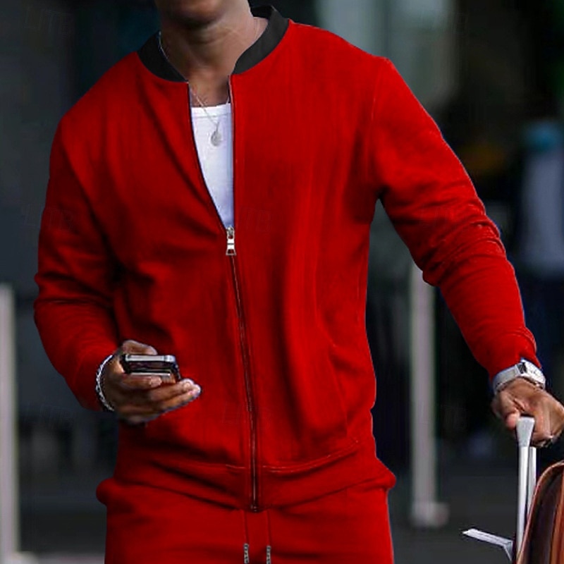 Per uomo Giacca Leggera Giacca Casual Vacanza Quotidiano Traspirante Tasca Primavera Autunno Blocco di colori Moda Classico Collo alla coreana Regolare Nero Giallo Rosso Blu marino Blu reale Giacca del 2026 a $24.99 –P17