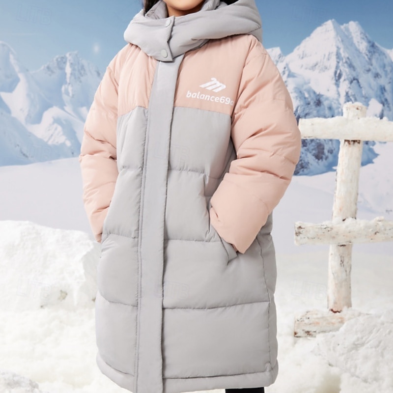 Bambini Ragazze Giacca in piuma Giacca da esterno Giacca Imbottita Blocco di colori Moda Tenere al caldo Antivento All'aperto Cappotto Capispalla 4-12 Anni Autunno Nero Rosa Viola del 2025 a $79.99 –P6
