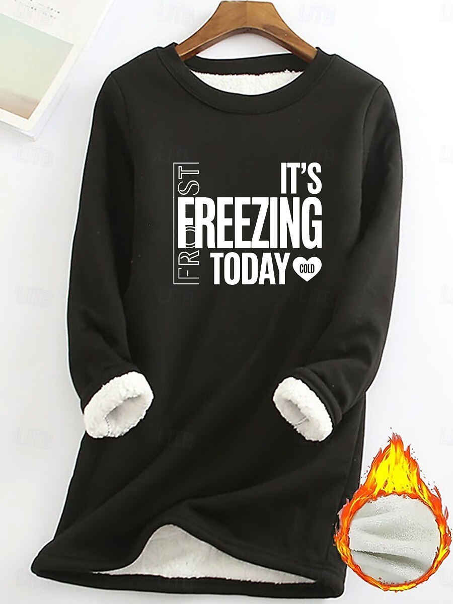 Női Pulóver pulóver Pullover Pulóverek Szöveg Meleg Utcai sikk Alkalmi Hosszú ujj Terített nyak Hosszú felsők Otthon Hétköznapi Nyomtatott Fekete Sárga Arcpír rózsaszín Sötétrózsaszín Medence Ősz Tél 2025 - $23.99 –P6