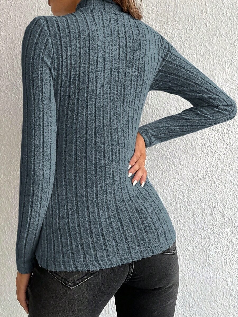 Női Blúz Fodrozott Tömör szín Stílusos Alkalmi Hosszú ujj Magasnyakú Normál felsők Napi Fekete Égszínkék Poros kék Khakizöld Szürke Tavasz Ősz Tél 2026 - $19.99 –P18