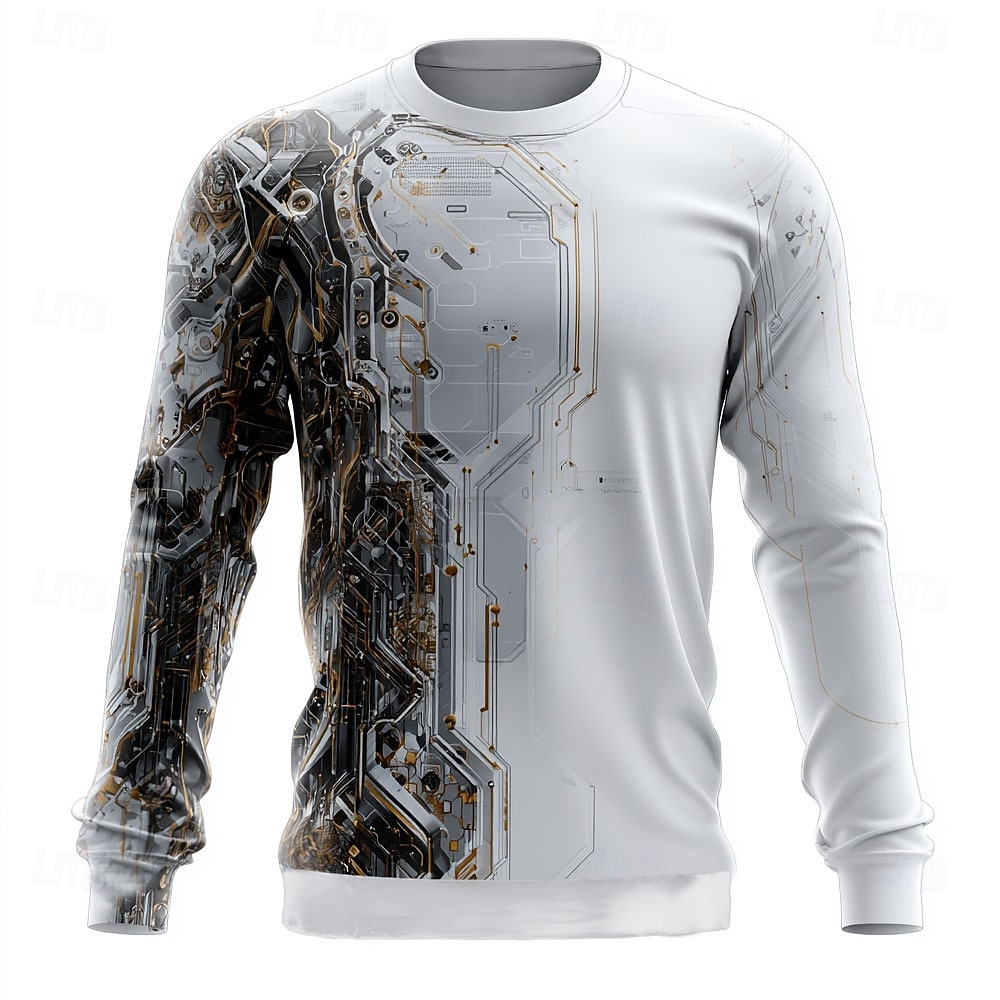 Per uomo Costume Felpa Casual Manica Lunga Girocollo Vacanza Feste Regalo Bianco 1 Bianco Girocollo 3D Tutte le stagioni progettista S M L XL XXL XXXL del 2026 a $28.99 –P2