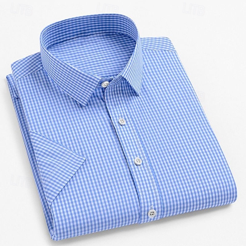 miesten mekkopaita rento paita ruudullinen ruutupaita graafisia printtejä neliön pääntie vaaleankeltainen vaaleanpunainen musta / harmaa valkoinen / vihreä merensininen rento päivittäin lyhythihaiset 2025 - $22.99 –P1