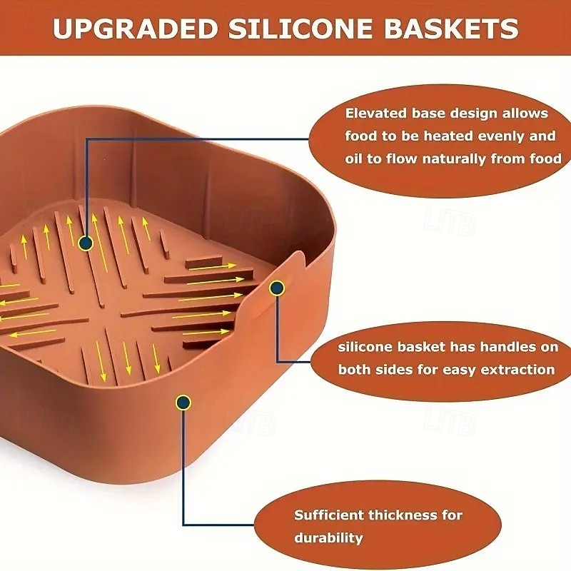Confezione da 2 tappetini in silicone per friggitrice ad aria: 8,27 pollici resistenti al calore, riutilizzabili, antiaderenti, lavabili in lavastoviglie, adatti a friggitrici ad aria da 5,5–7 qt, del 2026 a $25.99 –P4