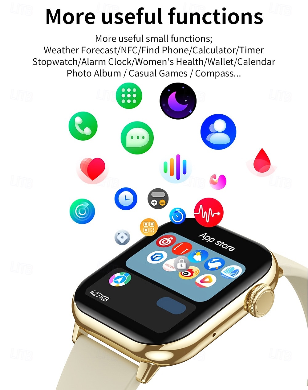 Montre connectée grand écran 1,85 pouces pour hommes et femmes, appels Bluetooth, 100 modes sportifs, fréquence cardiaque, sommeil, santé, musique locale, météo de 2025 ? $57.99 –P9