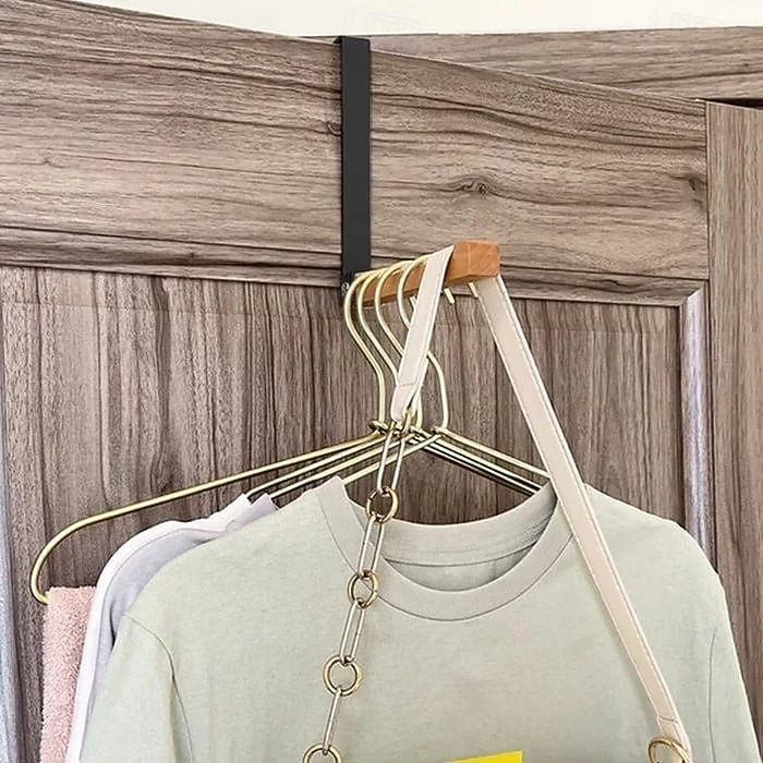 Crochets de porte pliables en bois sans perçage, support de placard invisible, crochet mural pour vêtements, gain de place, support pliable pour dortoir, chambre à coucher, porte arrière, organisateur de 2026 ? $16.99 –P12