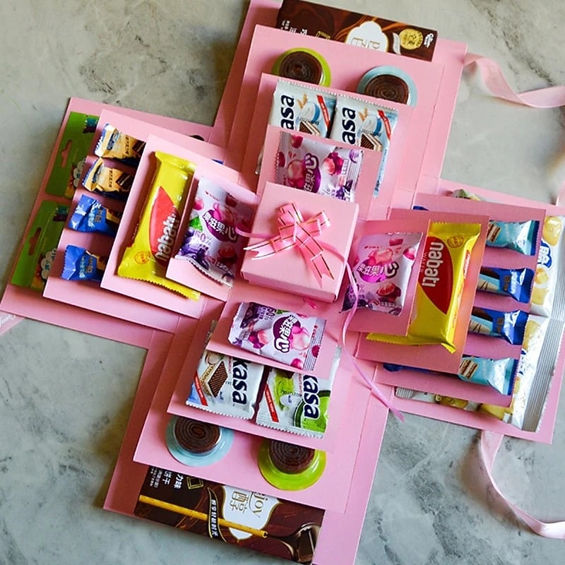 Valentine's Day Surprise Explosion Gift Birthday Christmas Party Candy Box Wedding Proposal Decoration Creative DIY Handmade Explosion Gift Box 2025 - $17.49 –P7