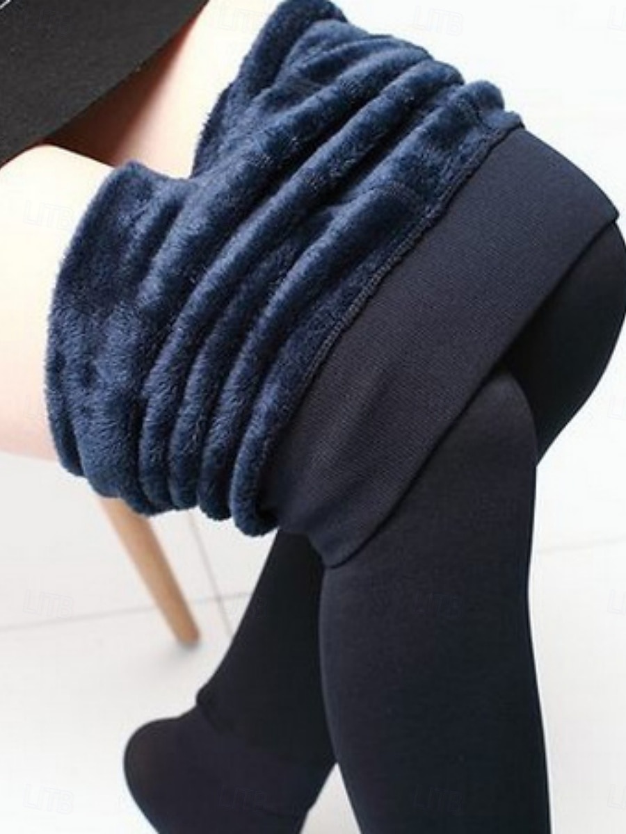 Pentru femei Pantaloni din lână Jambiere Modă Șic Stradă De Bază Lungime totală Talie Înaltă Simplu Cut înalt Confortabil Απαλό Comfortabil Înaltă Elasticitate Casă Zilnic Roșu Vin Bleumarin Negru Bej 2025 - $6.99 –P3