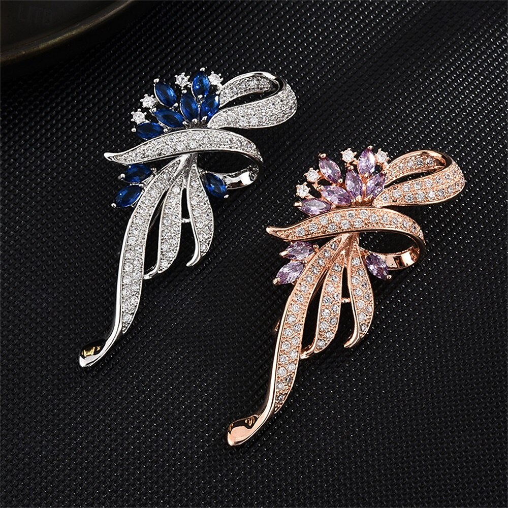 Prom Brooch Brooches Geometrical Flower Fashion Simple Luxury Brooch Jewelry Silver ...