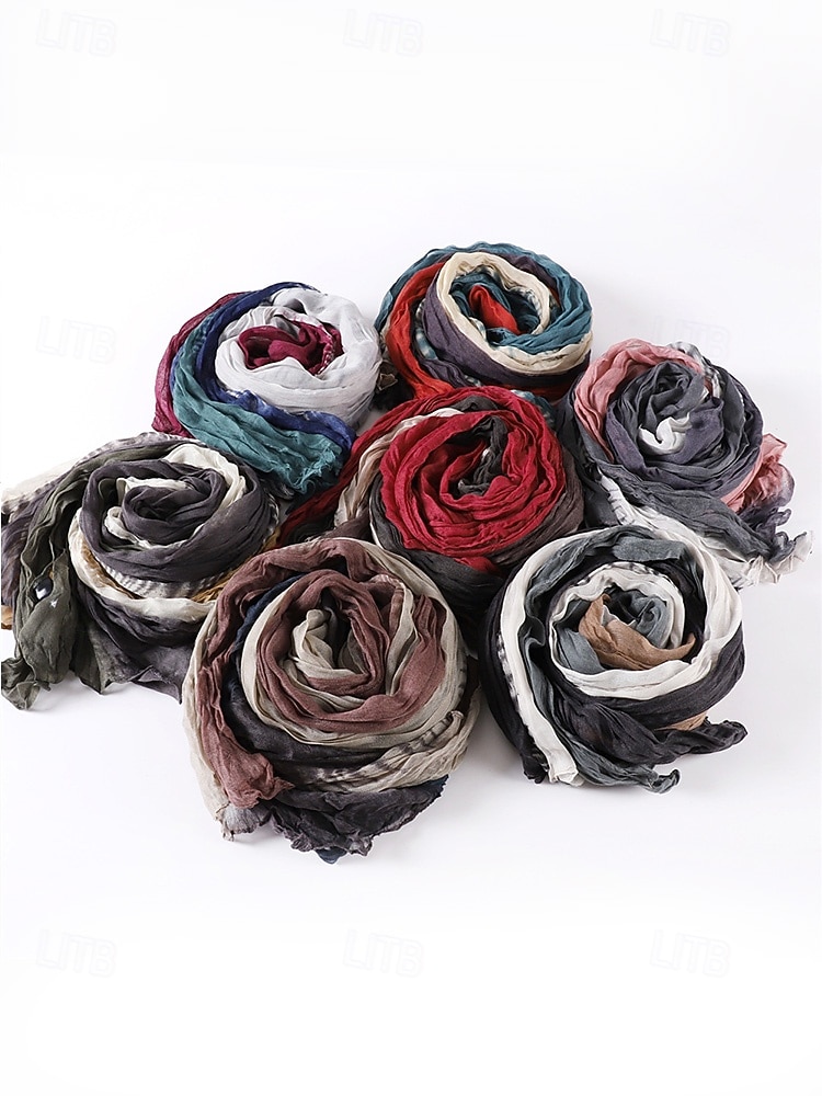 sciarpa plissettata multicolore da uomo: morbida ed elegante, perfetta per la moda invernale e come regalo di Natale del 2025 a $11.99 –P7