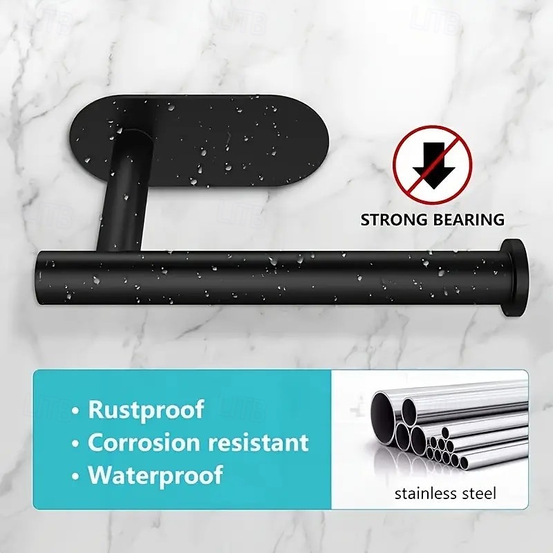 rozsdamentes acél öntapadós WC-papírtartó, modern fali WC-papírtartó, zuhanytörölközőtartó kiegészítő 2026 - $11.99 –P8