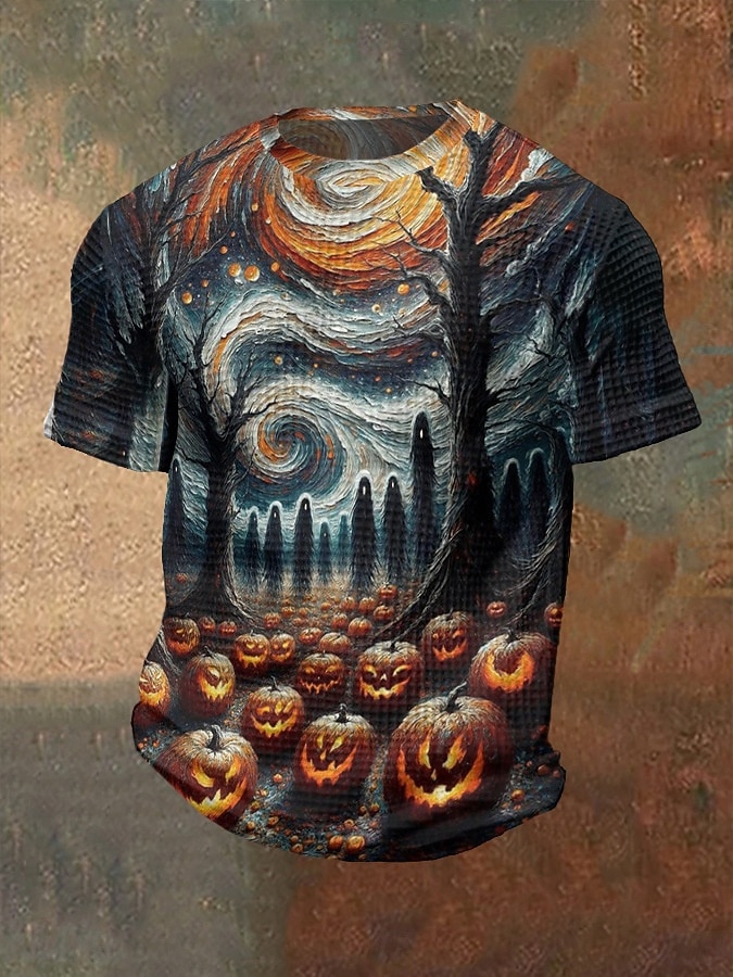 Pánské halloweenská košile Grafická trička Waffle Tričko Dýně Netopýr Výstřih ke krku Oblečení 3D tisk Venkovní Dovolená Tématický večírek Halloweenská párty Krátký rukáv Tisk Vinobraní předvečer 2025 - $15.49 –P2