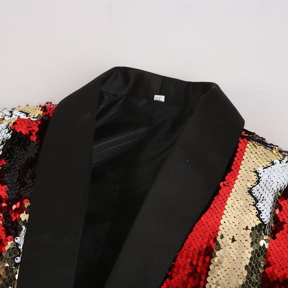Homens Jaqueta Blazer Xale Moda Festa Linha Blazer Colorido Fino Comum 1 Butão de 2026 por $88.99 –P2