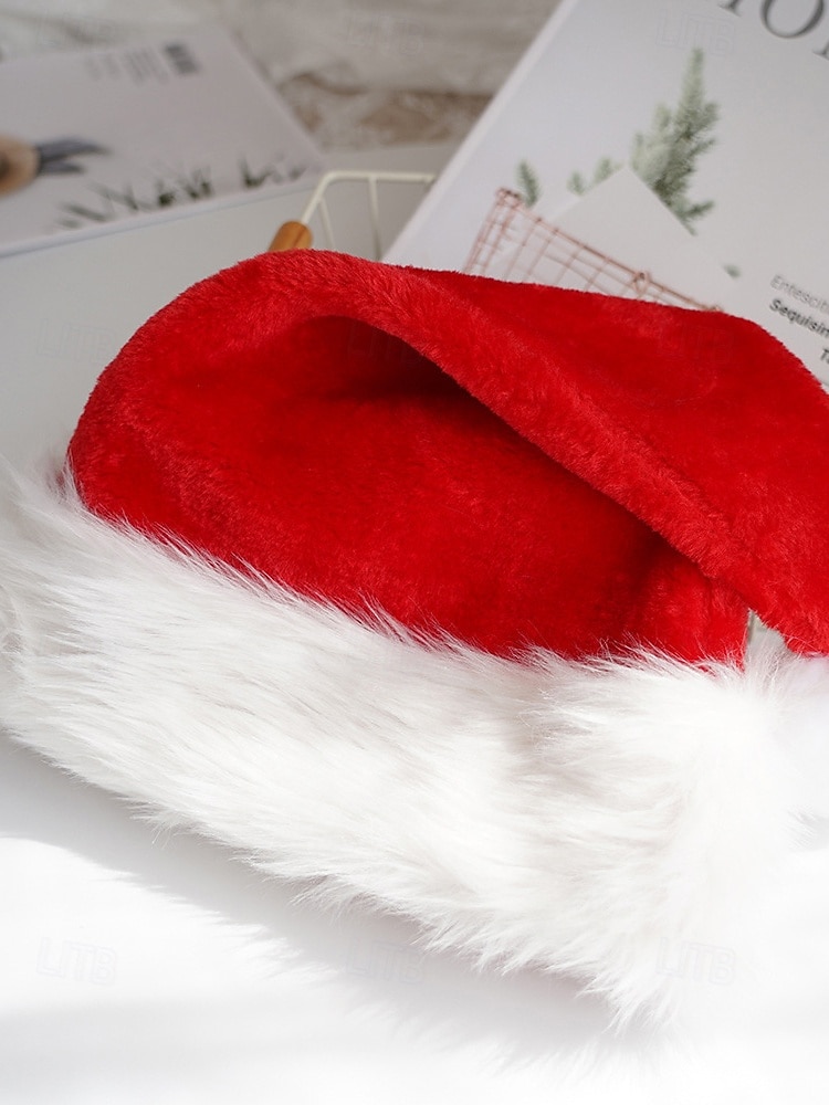 Bonnet de Noël pour femme et enfant - en velours doux avec bordure en peluche, idéal pour les fêtes de fin d'année et les festivités familiales de 2025 ? $9.99 –P6