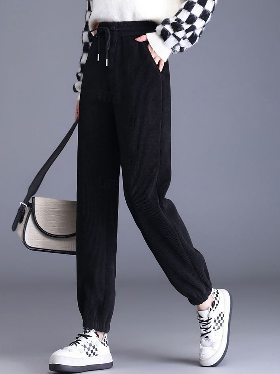 Per donna Pantaloni in Pile Chinos Moda Streetwear Essenziale Lunghezza intera Vita Alta Semplice Tasca Fascia Elastica Comodo Morbido Confortevole Alta elasticità All'aperto Streetwear Grigio scuro del 2025 a $17.99 –P5