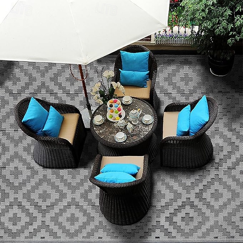 tappeto da esterno impermeabile per patio, tappeto da esterno reversibile in paglia di plastica, tappetini da campeggio per decorazioni da esterno, camper, cortile, terrazza, balcone, picnic del 2026 a $77.99 –P5