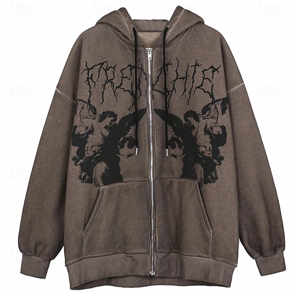 Pánské Grafika Kapuce Módní Denní Na běžné nošení Dlouhý rukáv Kapuce Venkovní Dovolená Streetwear Černá Bílá Kávová Zapni Kapsy Potisk Jaro Podzim Návrhář S M L XL 2XL 3XL 2026 - $18.99 –P2