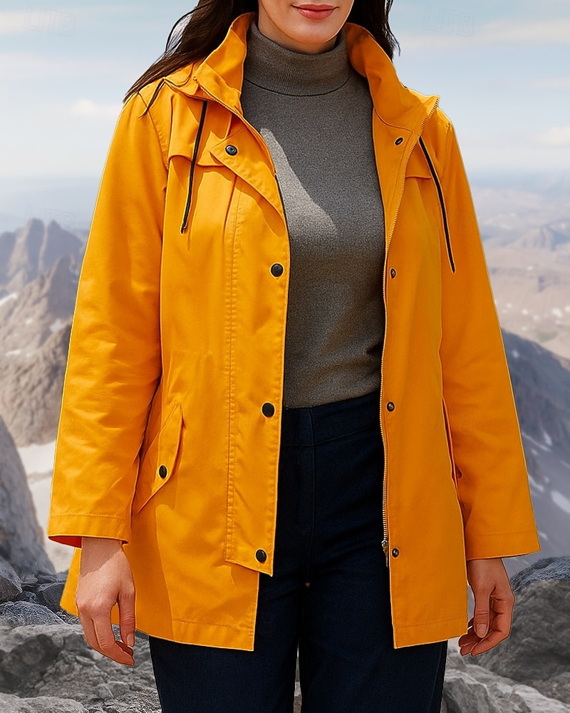 Damen Outdoorjacke Wanderjacke Regenmantel Außen Wasserdicht Winddicht Leicht Wanderoutfits Wanderbekleidung Frühling Herbst Jacke Jagd Klettern Camping / Wandern / Höhlenforschung Einfarbig Schwarz 2026 - $52.99 –P3