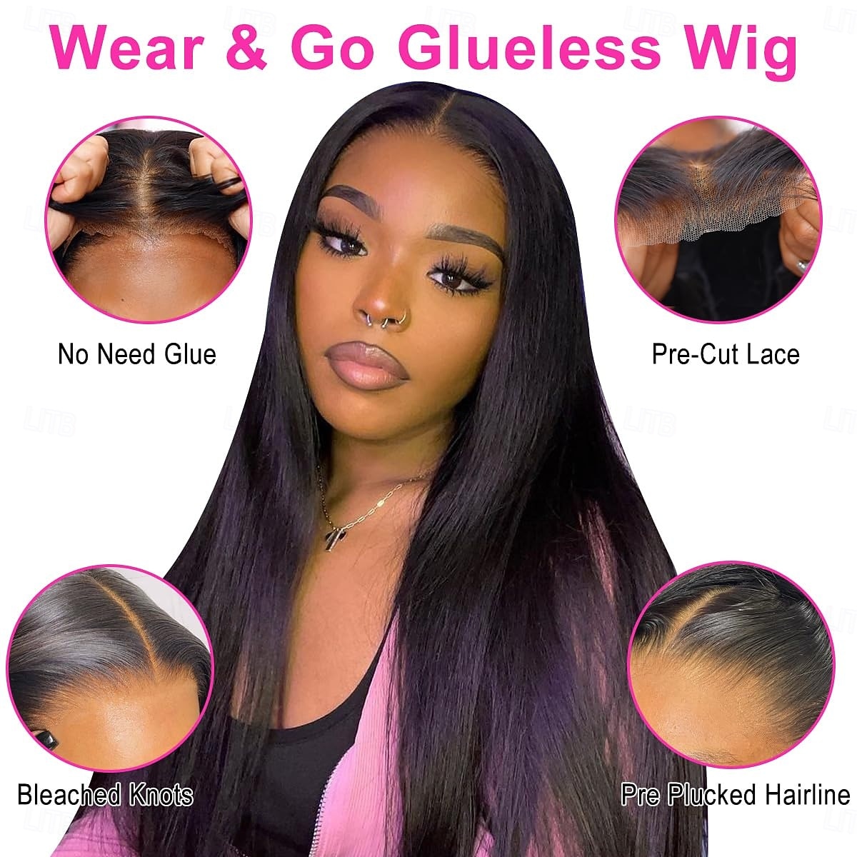 Wear and Go Glueless Wigs Human Hair Pre Plucked Pre Cut 4x4 Straight Lace Front Wigs Human Hair Wigs for Women No Glue Hd Lace Front Closure Ready to Wear Wigs 180% Density 2026 - $107.99 –P7
