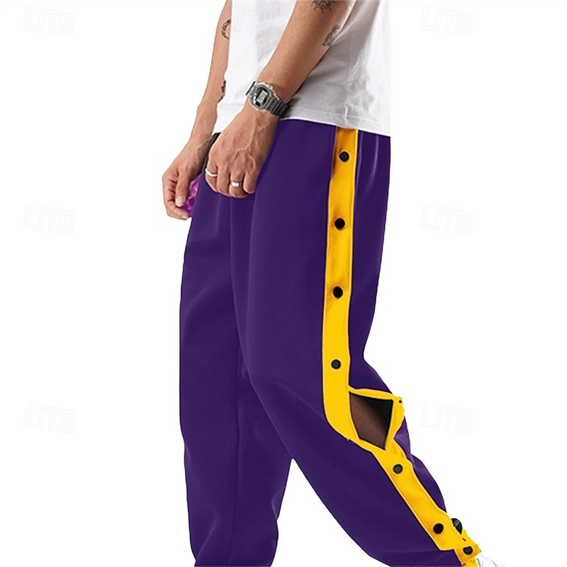 Voor heren Joggingbroeken Broek wegscheuren Broek Trekkoord Zak Elastische taille Kleurenblok Comfort Buitensporten Dagelijks Modieus Casual blauw Zwart / Wit Micro-elastisch 2026 - $22.99 –P4
